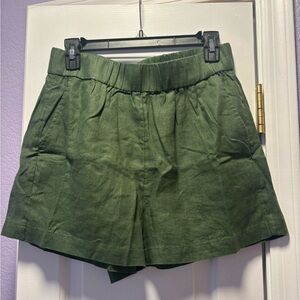 J Crew NWT green linen shorts size small